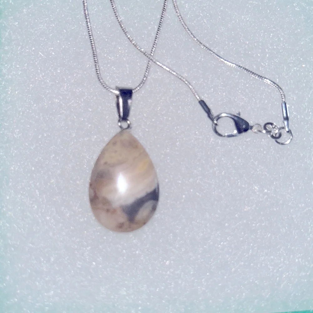 Boho hippie Agate Sterling Silver 16” Necklace